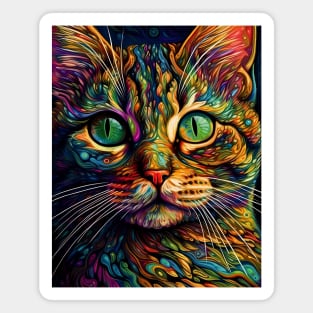 Close-up of a cat's head. Illustration in abstract style. Magnet